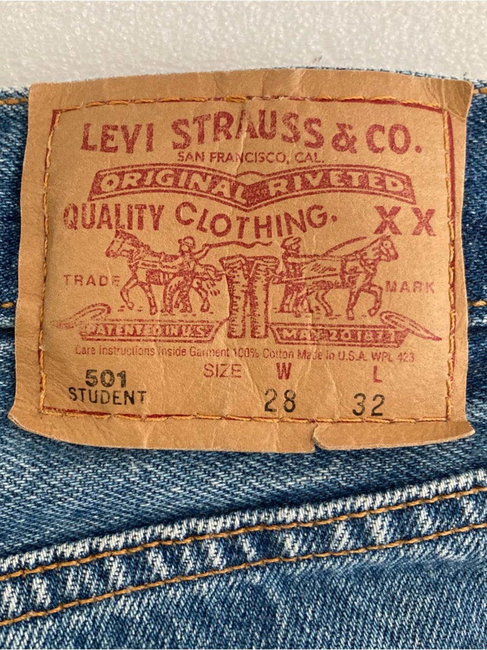 VINTAGE Levi's 501 Student Blue Denim Jeans - PLEASE Read Full Description